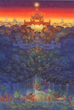 仏教徒 Painting - 現代仏教天国ファンタジー003 CK仏教